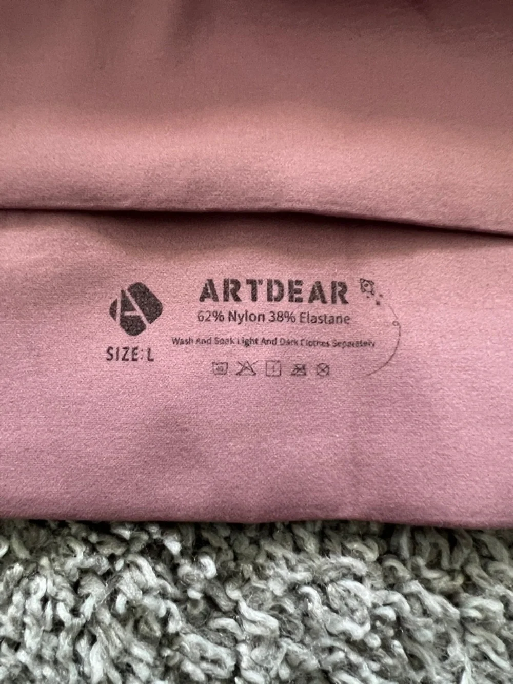 Artdear Dusty Rose V-Neck Sports Bra Top with Sheer Back - Size L
